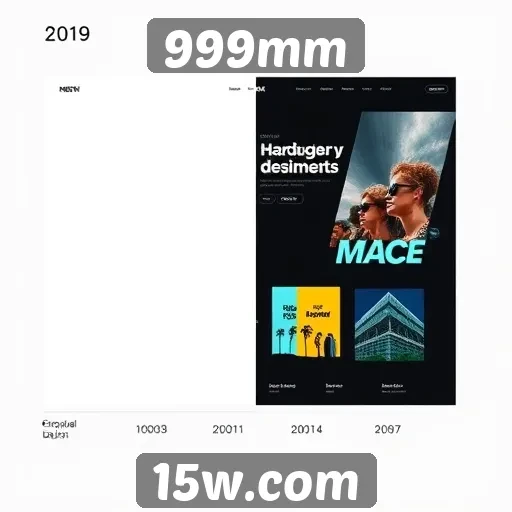 Evolução do design do site 999mm ao longo do tempo